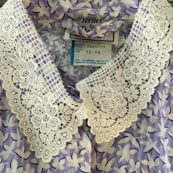 Town and Country petites vintage lilac flower blouse - Picture 6 of 8